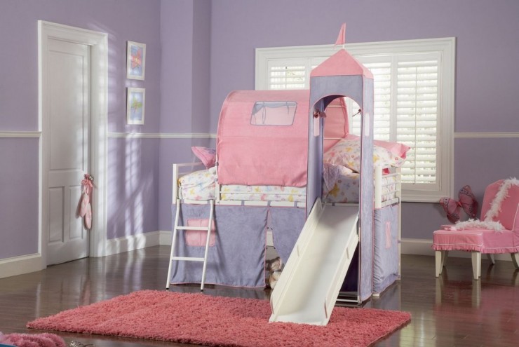 girls_bunk_bed_with_slide 女孩与张双层床