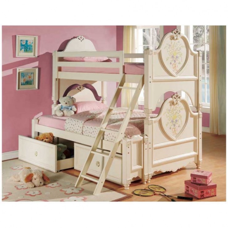 twin_bunk_bed_dollhouse 女孩双双层床玩具屋