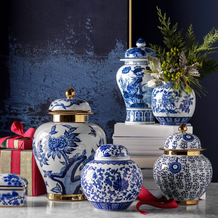 蓝金中文LotusGinger Jar